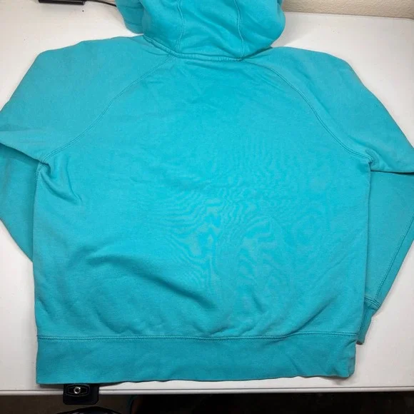 Nike Turquoise Blue Mens Fleece Graphic Pullover Hoodie Sweatshirt Mens L Cotton - Picture 8 of 9